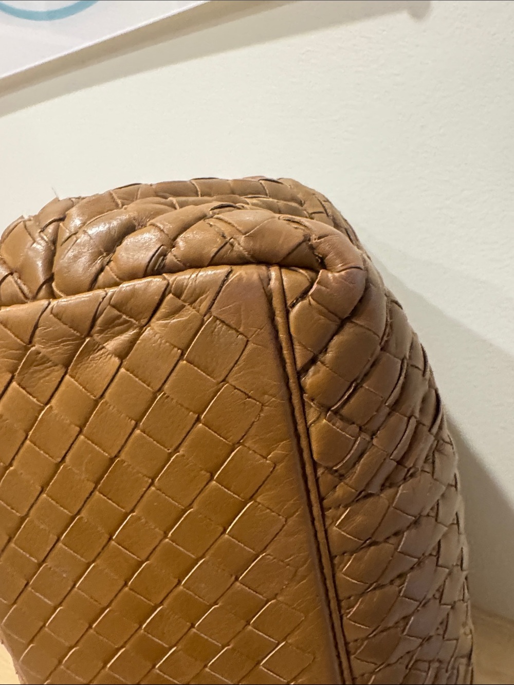 Bottega Veneta Leather Shoulder Tote in Cognac Brown dark gunmetal hardware - Picture 8 of 10